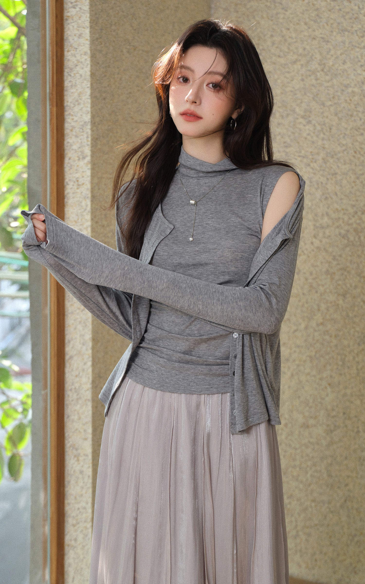 Sleepy Bunny Moonlit Whisper Cardigan & Mock Neck Tank Set