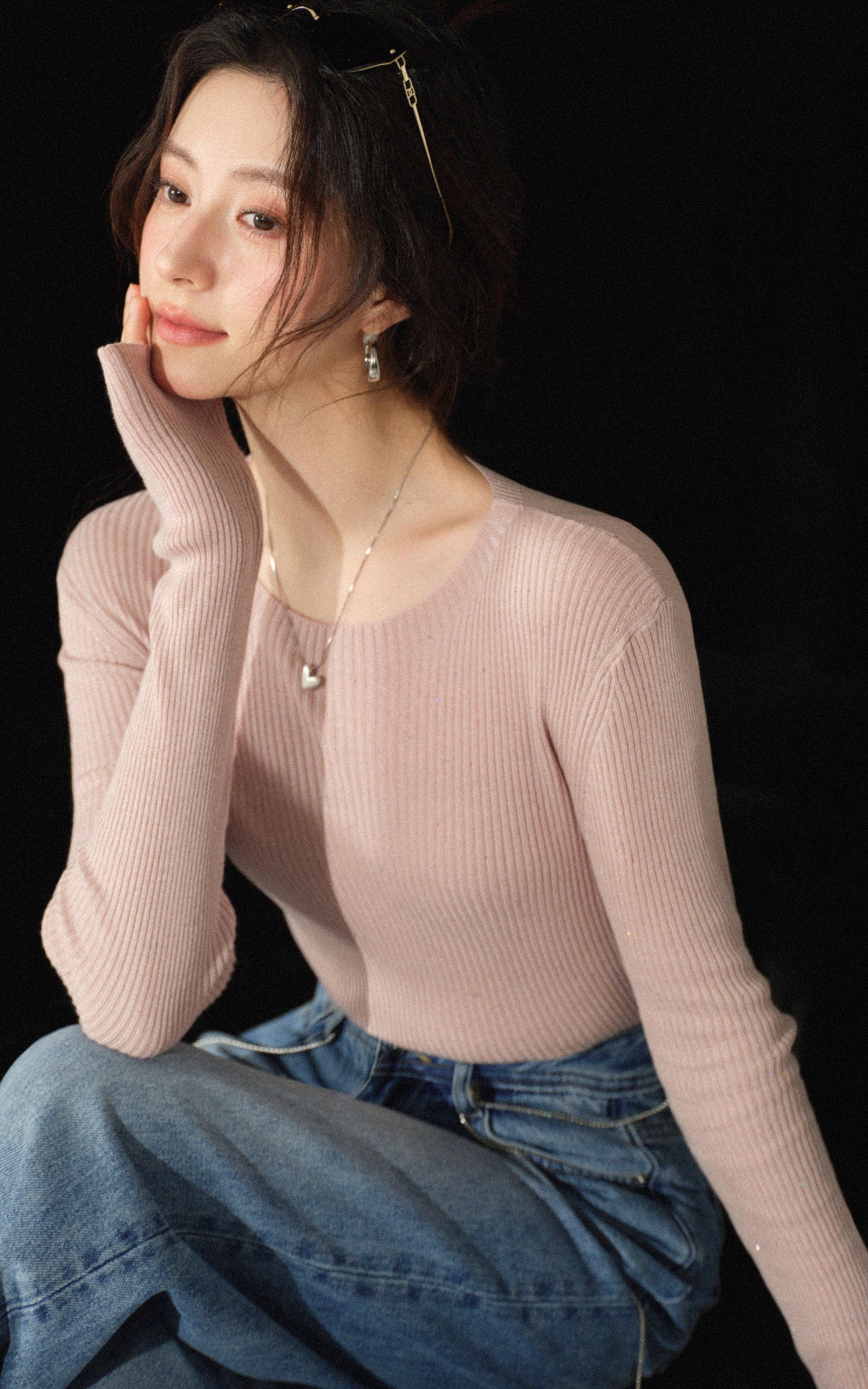 Sleepy Bunny Stardust Ribbed Knit Top