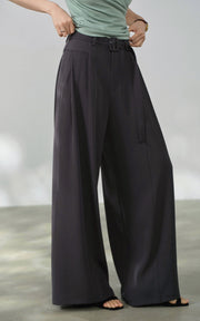 Sleepy Bunny Wide Leg Tailored Belted High Waist Pants
