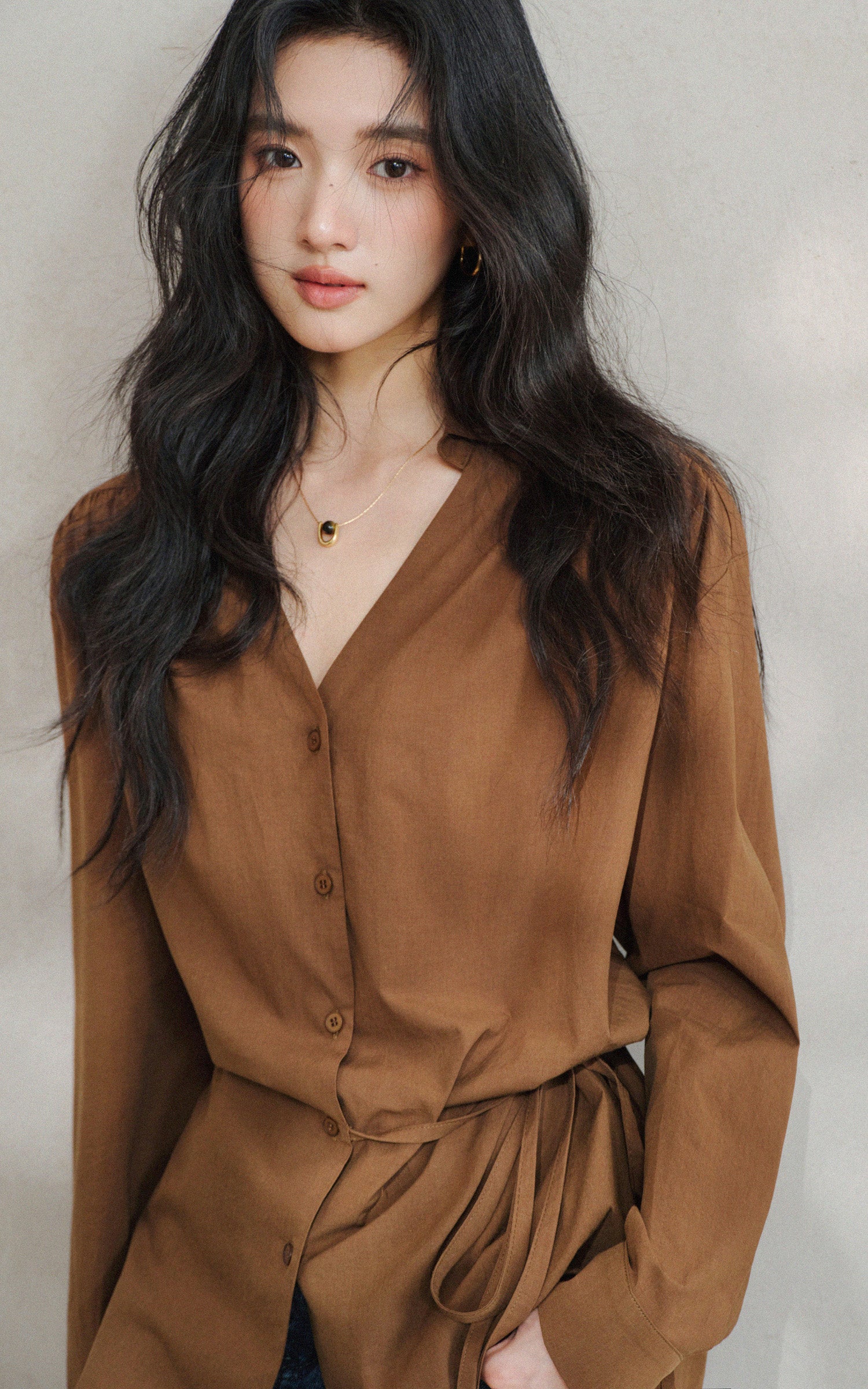 Sleepy Bunny Soft Tie-Waist Shirt