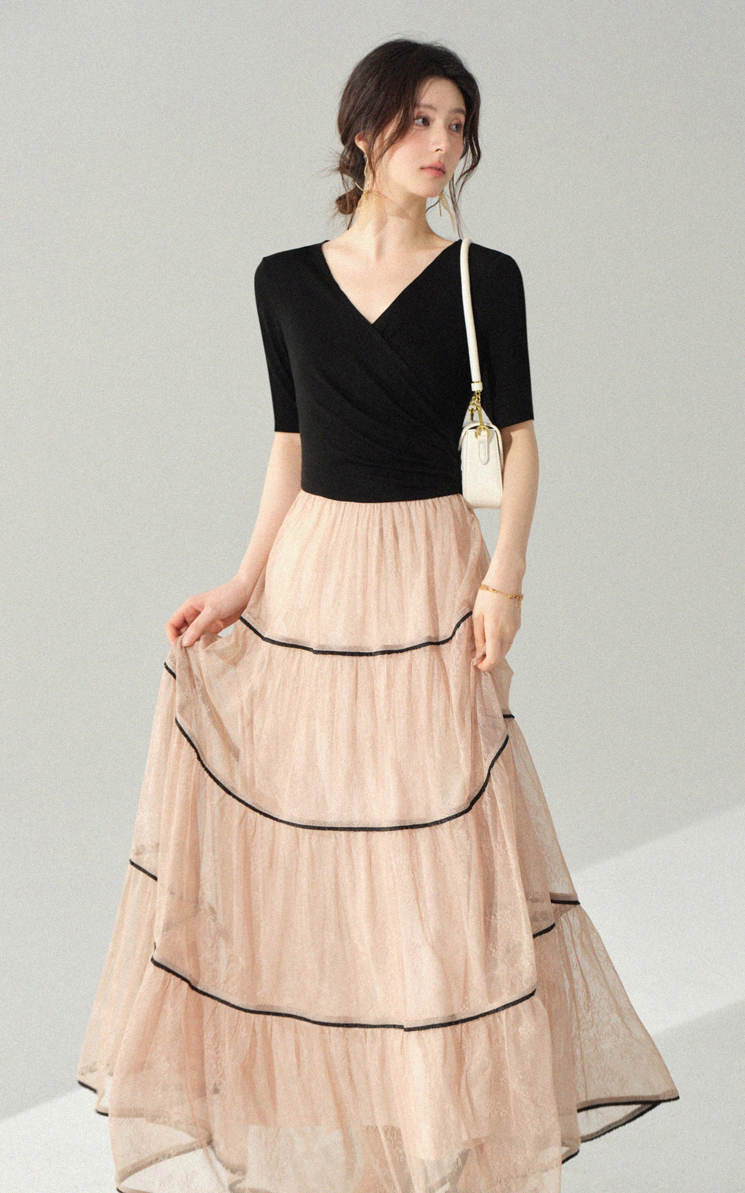 Sleepy Bunny Midnight Waltz Tiered Tulle Maxi Dress