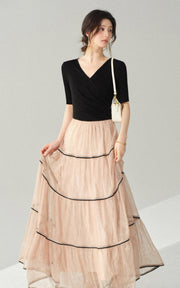 Sleepy Bunny Midnight Waltz Tiered Tulle Maxi Dress