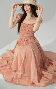 Sleepy Bunny Smocked Puff Sleeve Tiered Maxi Dress