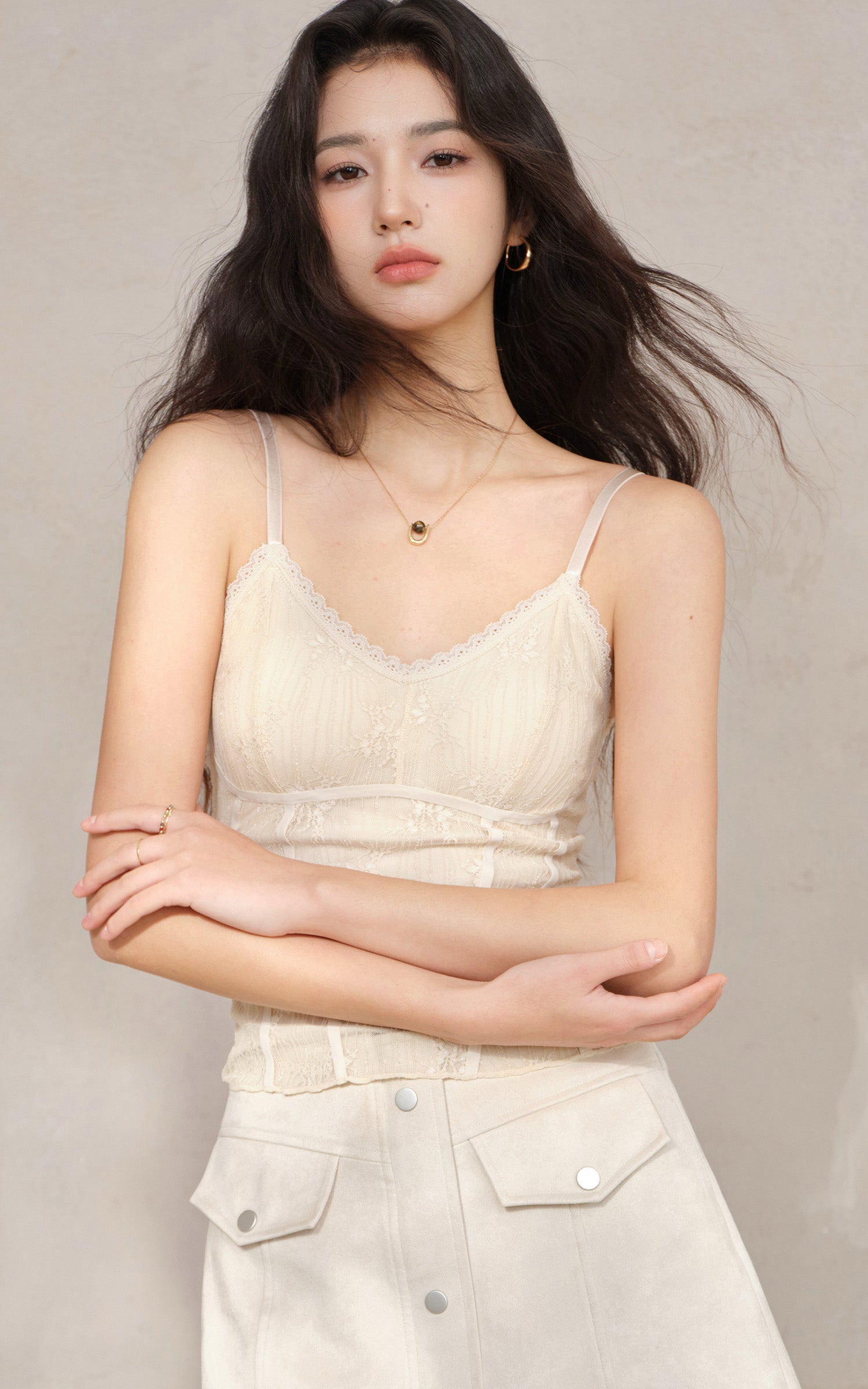 Sleepy Bunny Lace Slim Camisole Top