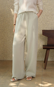 Sleepy Bunny Drawstring Wide-Leg Relaxed Pants